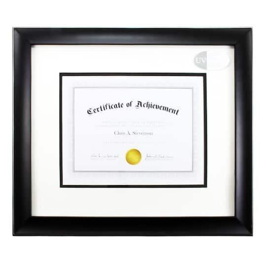 Black Document Frame, 13&#x22; x 15.5&#x22; With 8.5&#x22; x 11&#x22; Double Mat by Studio D&#xE9;cor&#xAE;